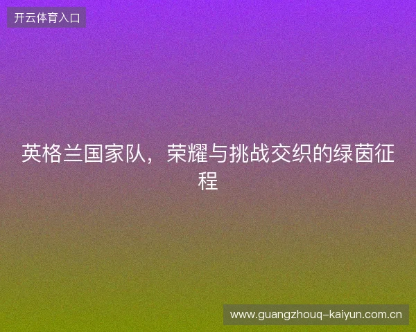英格兰国家队，荣耀与挑战交织的绿茵征程